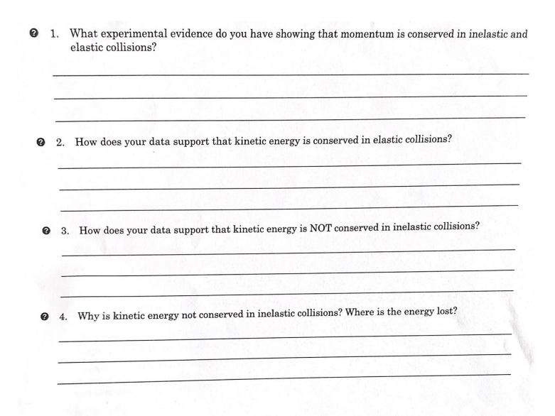 Collisions (momentum worksheet #4) answer key picture