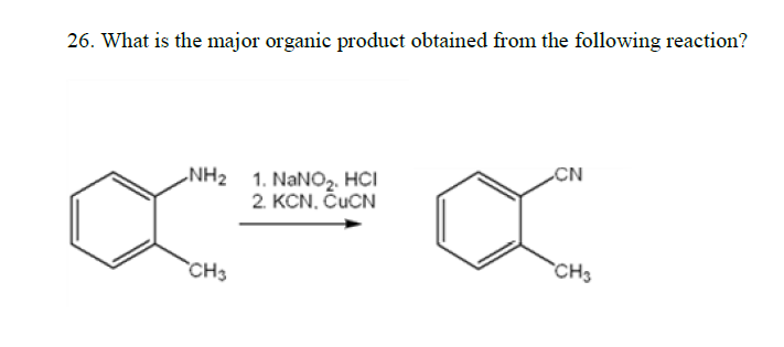 Solved 26 What Is The Major Organic Product Obtained Fro Chegg Com