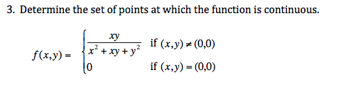 Solved 3 Determine The Set Of Points At Which The Functi Chegg Com