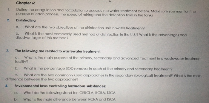 Solved Chapter 6: 1. Define the coagulation and flocculation