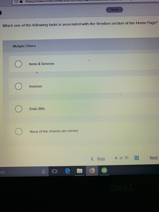 U http://newconnect.mnedUG Uon. 川の , Which one of the following tasks is associated with the Vendors section of the Home Pag