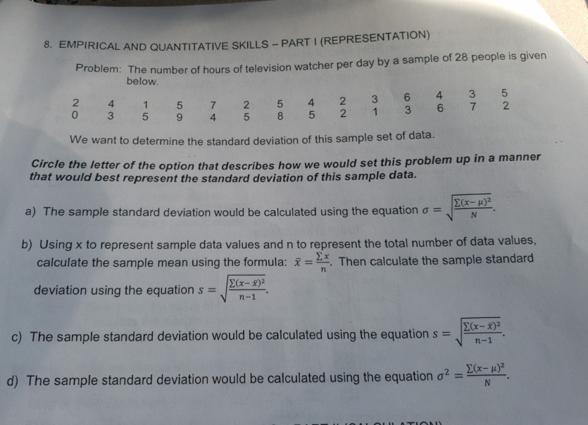 (REPRESENTATI ... AND SKILLS QUANTITATIVE PART Solved: RICAL -