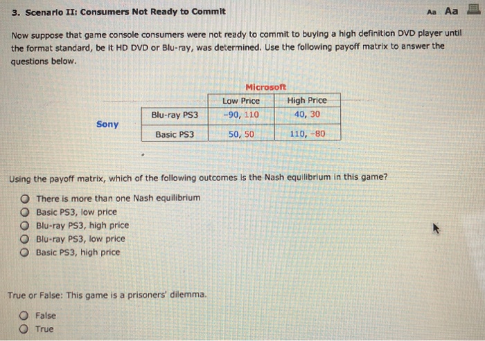 Solved 3 Scenarlo Ii Consumers Not Ready To Commit Aa A