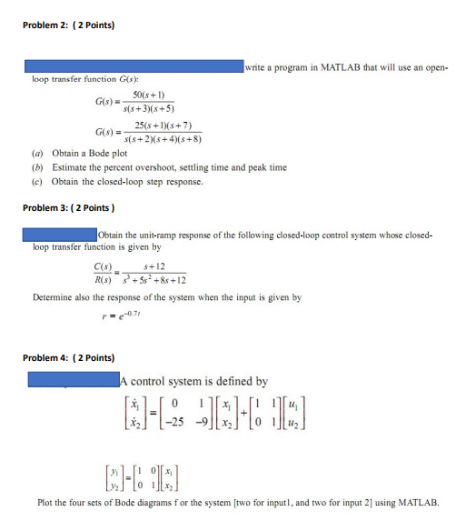 Solved Problem 2 2 Points Write A Program In Matlab That Chegg Com