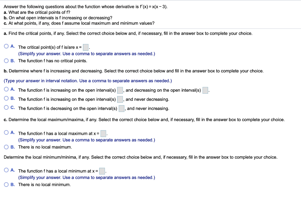 Solved Answer The Following Questions About The Function Chegg Com