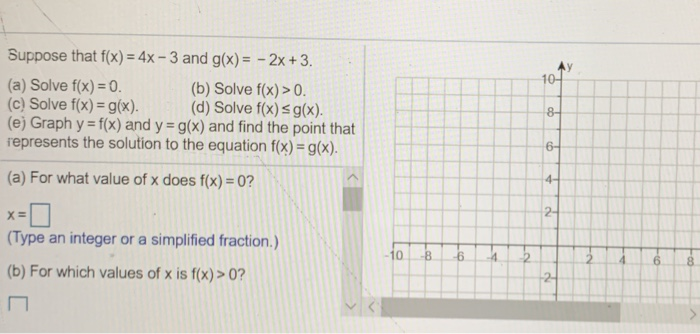 Suppose That Fx 4x 3 And G X 2x 3 A Solve F X Chegg Com Suppose That Fx 4x 3 And G X 2x 3 A Solve F X Chegg Com