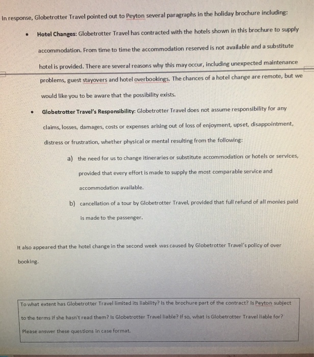 Solved Question To What Extent Has Globetrotter Travel L Chegg Com