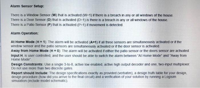 Solved Alarm Sensor Setup There Is A Window Sensor W T