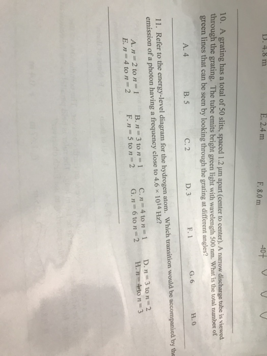 Solved A Grating Has A Total Of 50 Slits Spaced 1 2 Mu M Chegg Com