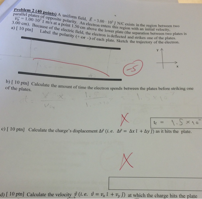 Solved A Uniform Field E Vector 3 00 Middot 10 3 J N C Chegg Com