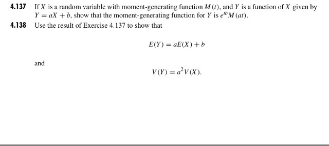 Solved Y Ax B Show That The Moment Generating Functi Chegg Com