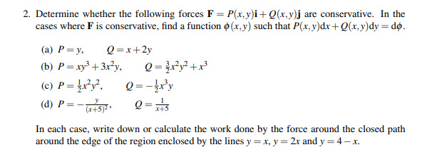 Solved 2 Determine Whether The Following Forces F P X Chegg Com