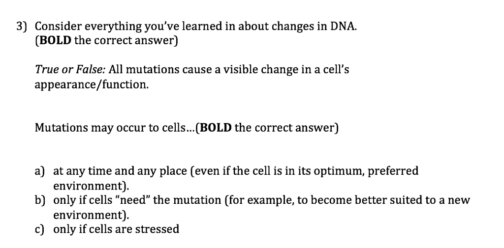 All mutations and their apperances?