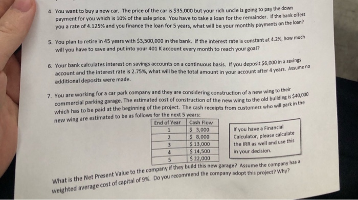 how much down payment on a new car