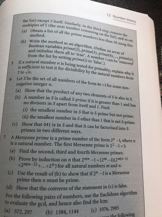 12 Number theory t3 itself. Similarly, in the third step, re a lt of all the prime numbers less than S0 using this the list)