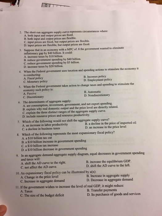 Solved Principles of Macroeconomies Instructor: Sandhya | Chegg.com