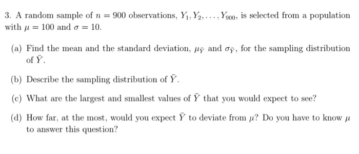 Solved A Random Sample Of N 900 Observations Y1 Y2 Y9 Chegg Com