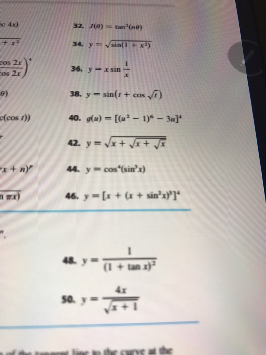 Solved Find Derivative J Theta Tan 2 N Theta Y Sq Chegg Com