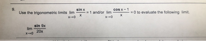 Homework trigonometric limits picture