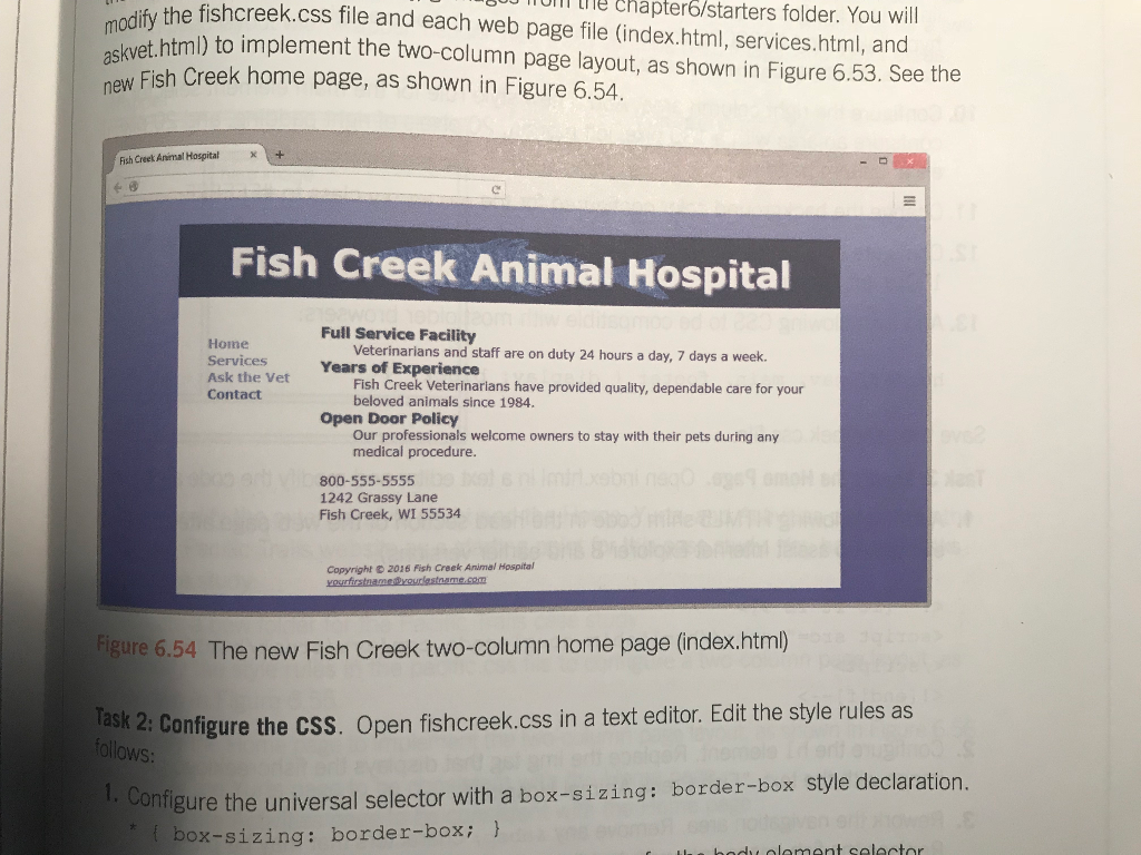 Solved Index.html Fish Creek Animal Hospital Fish Creek A