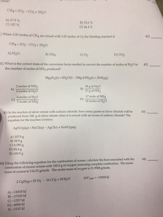 Solved Ch4 2 Co2 A 679 C 187 B 53 6 D 464 Wh Chegg Com