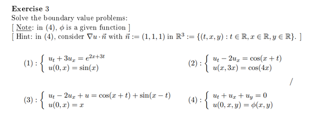 Solved Exercise 3 Solve The Boundary Value Problems Note Chegg Com