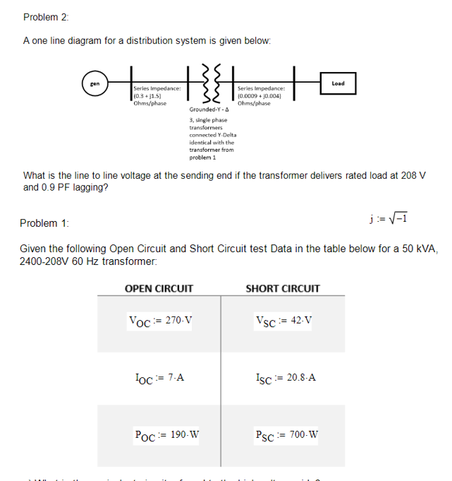 Problem 2 A One Line Diagram For A Distribution S Chegg Com