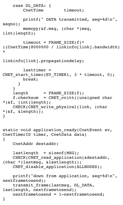 Convert Or Modify Stop And Wait Protocol Code In C Chegg 