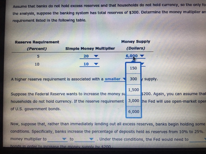 Solved 8. The Reserve Requirement, Open Market Operations