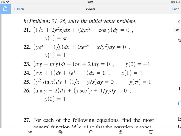 Solved In Problems 21 26 Solve The Initial Value Problem Chegg Com