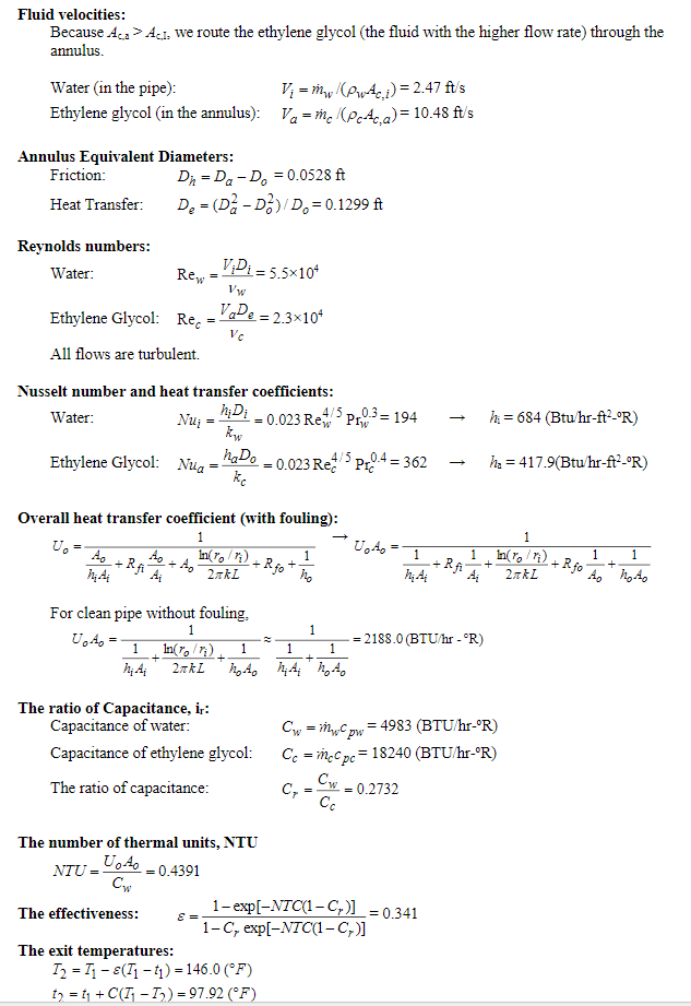 Solved Analysis Of Double Pipe Heat Exchangers The Effe Chegg Com