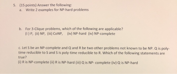 Solved 15 Points Answer The Following A Write 2 Examp