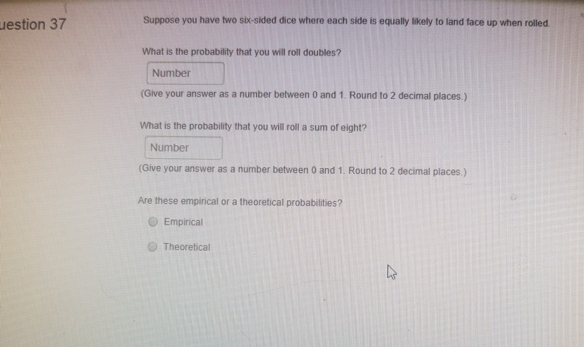 If you rolled two dice, what is the probability that you would roll a sum  of 2? Give your answer as a 