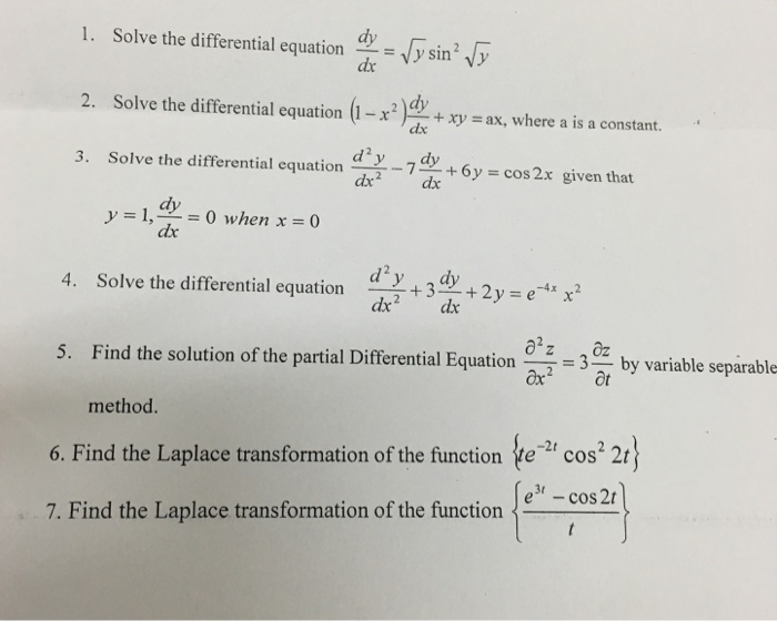 Solve The Differential Equation Dy Dx Squareroot Y Chegg Com