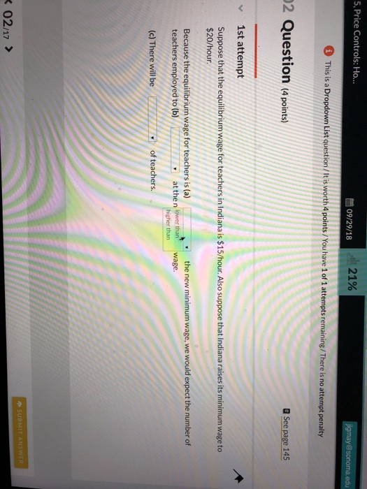 Solved 5 Price Controls Ho 21 09 29 18 2 Question 4