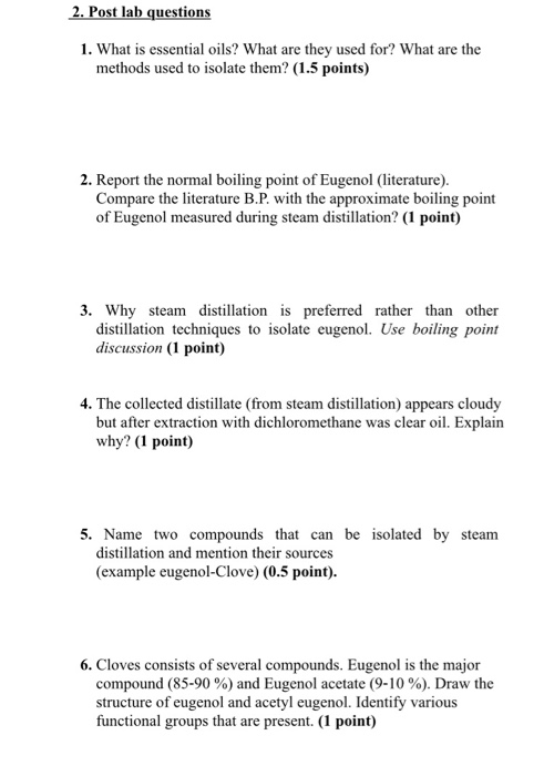 Essential Oil Lab Report