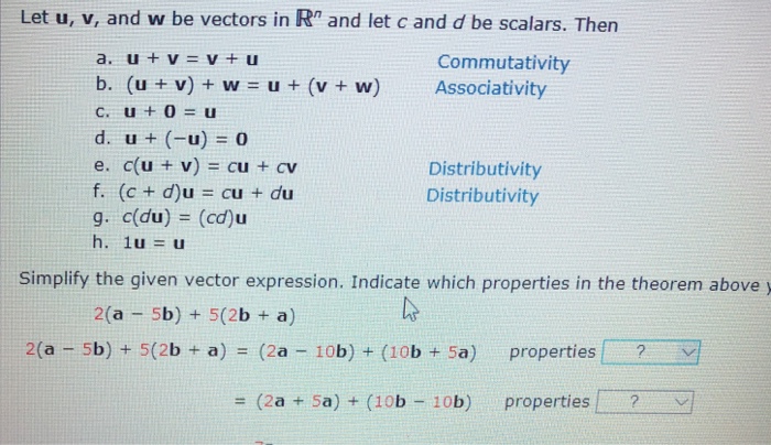 Solved Let U V And W Be Vectors In R And Let C And D B Chegg Com