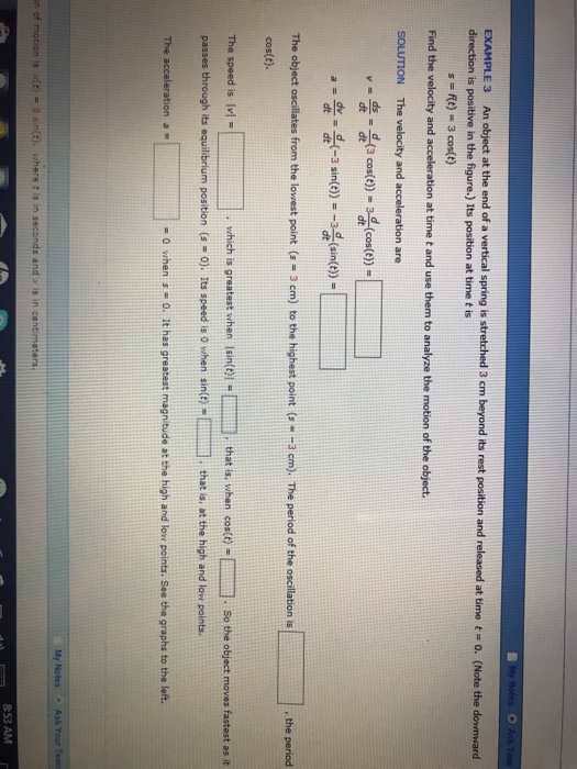 Solved Example 3 An Object At The End Of A Vertical Sprin Chegg Com