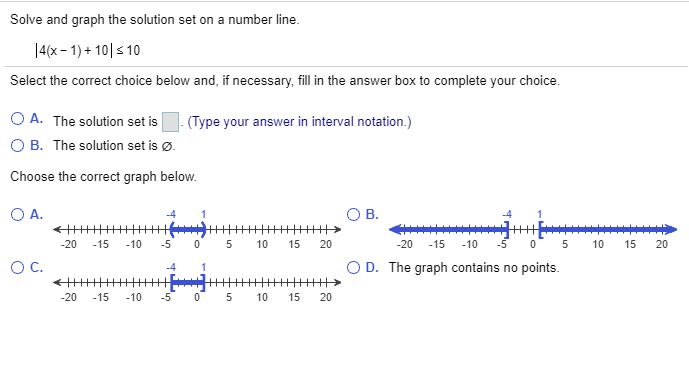 Solved Solve And Graph The Solution Set On A Number Line