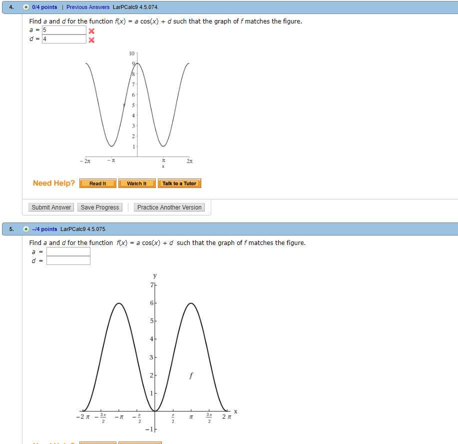 Solved 4 0 4 Points Previous Answers Larpcalc9 4 5 074 Chegg Com