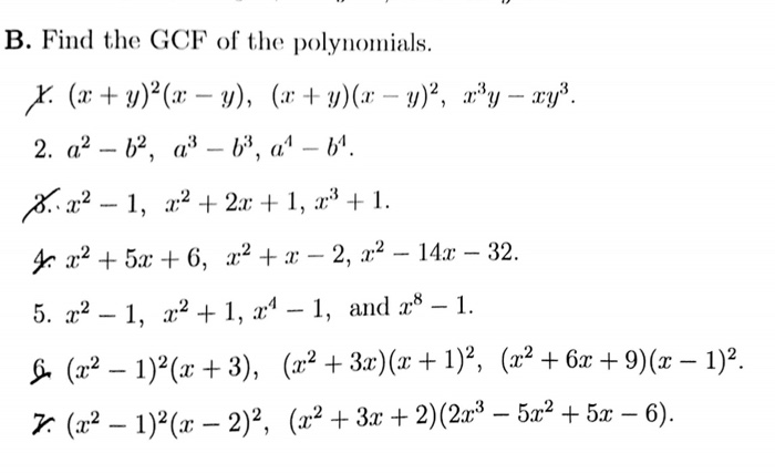 Find The Gcf Of The Polynomials X Y 2 X Y X Chegg Com