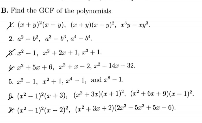 Solved Find The Gcf Of The Polynomials X Y 2 X Y Chegg Com