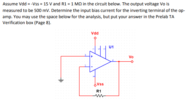 Solved Assume Vdd Vss 15 V And R1 1 Mw In The Circuit Be Chegg Com