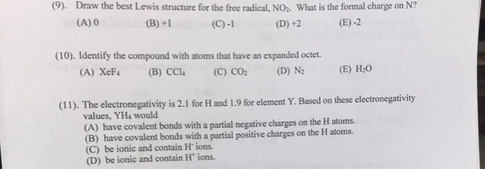 Solved 9). Draw The Best Lewis Structure For The Free Rad