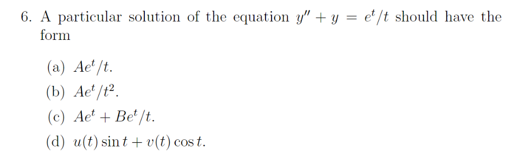 Solved 6 A Particlar Soluti Of The Equation Sd The S Li Chegg Com