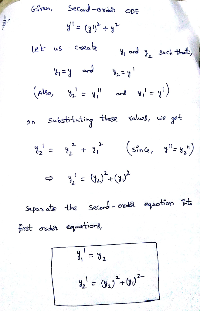 t- on Substituting these Values, ue set 2 2. Sapar ate the SecorJ- eation a 2.