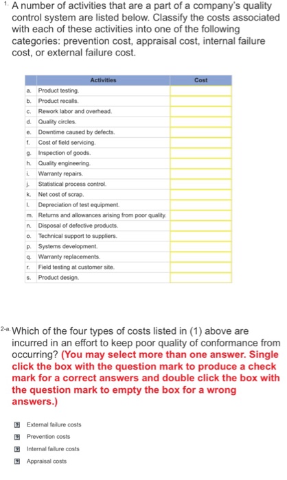 1 A Number Of Activities That Are A Part Of A Chegg 