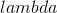 lambda