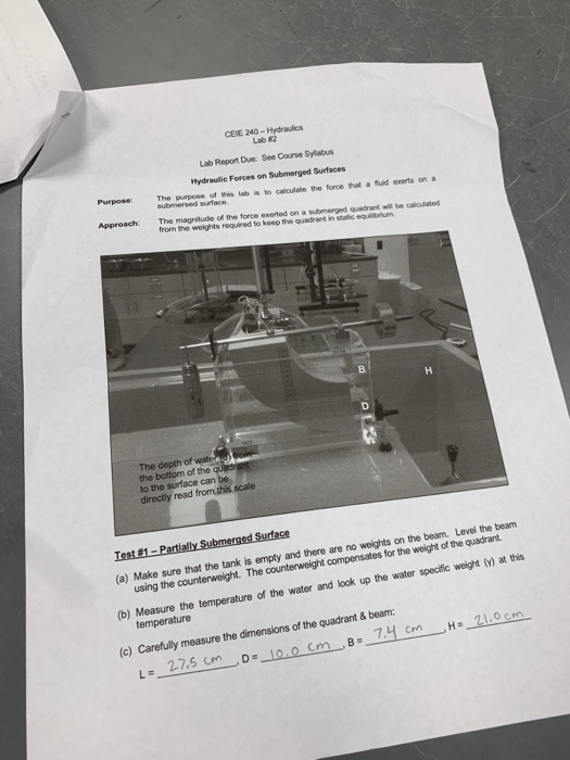 Cene 240 Hydraulics Lab 2 Lab Report Due See Chegg Com