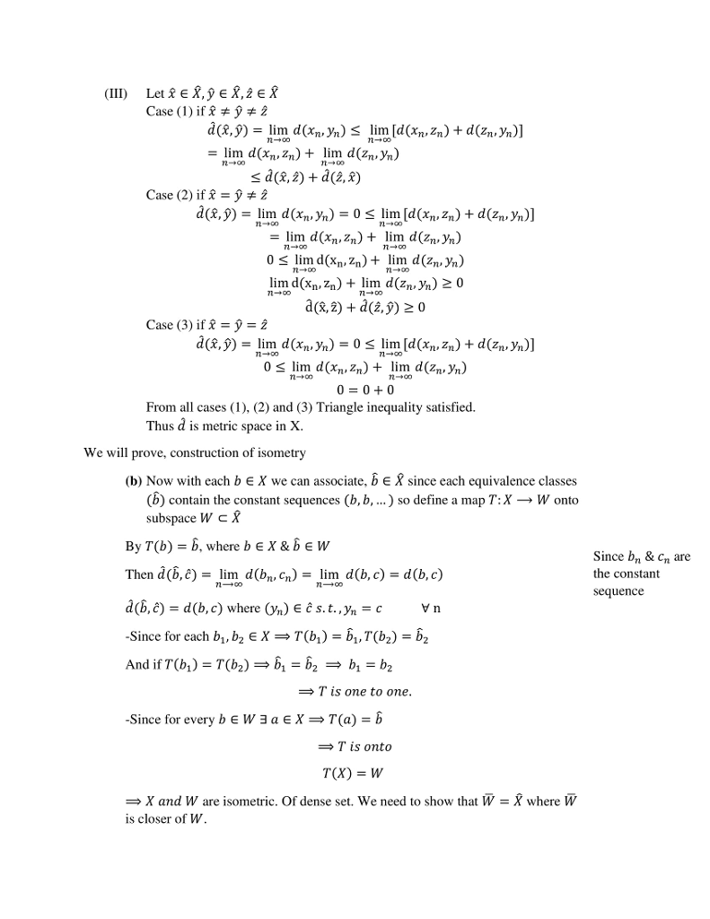 1.6-1 Definition (Isometric mapping, isometric spaces). X = (X, d) and X =  (X,d) be metric spaces. Then (a) A mapping T of X into X is said to be  isometric ...